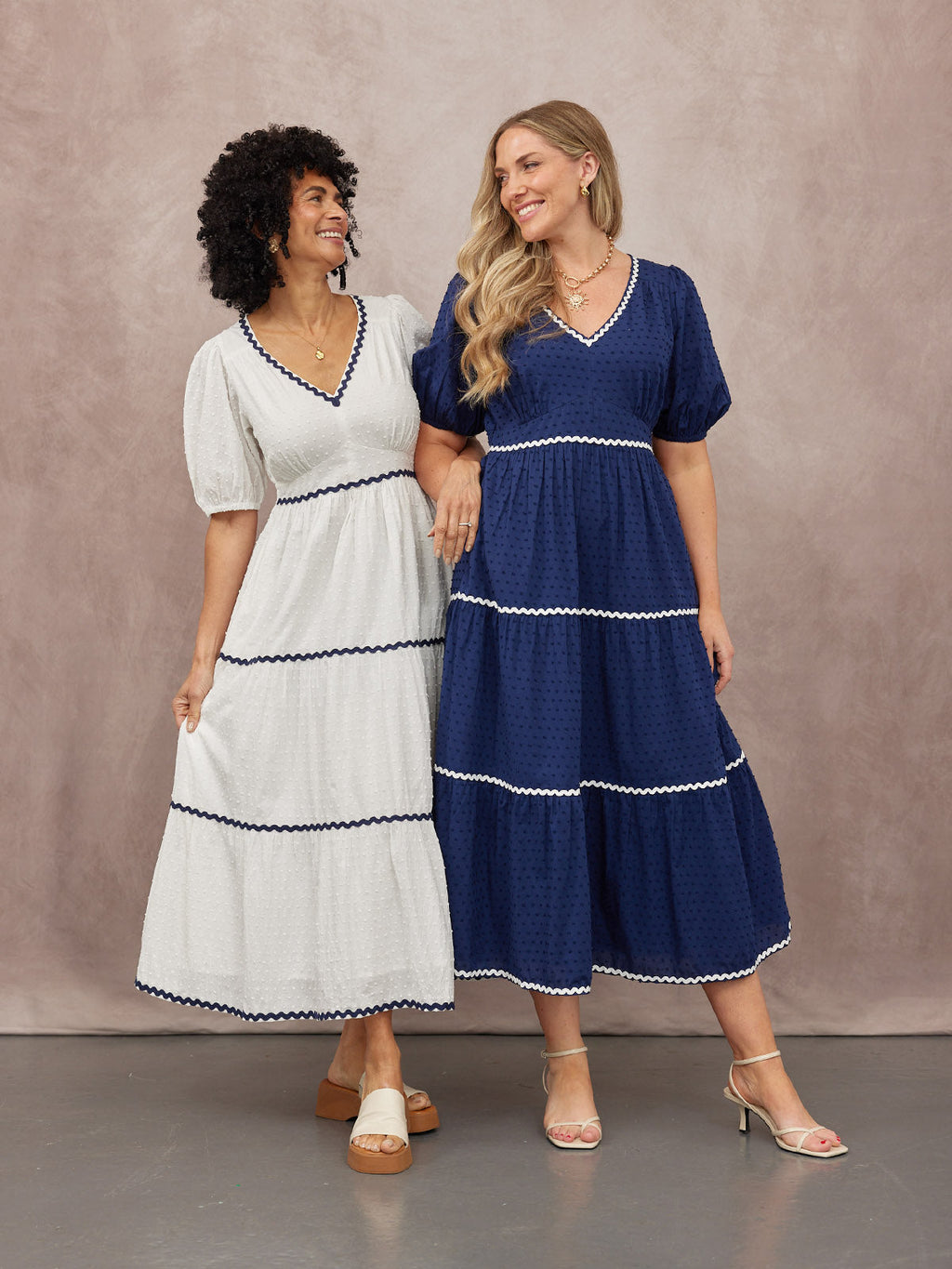This is Unfolded – Nelly Ric Rac Dress | White & Navy