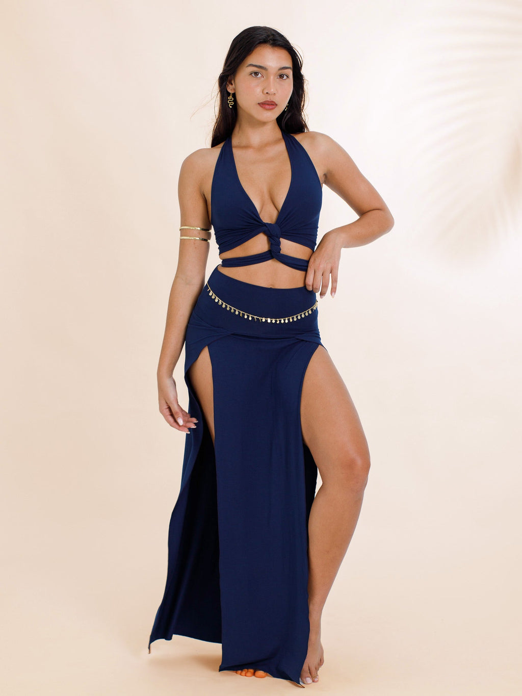 Cleopatra Slit Skirt in Midnight Blue — The Royal Codes
