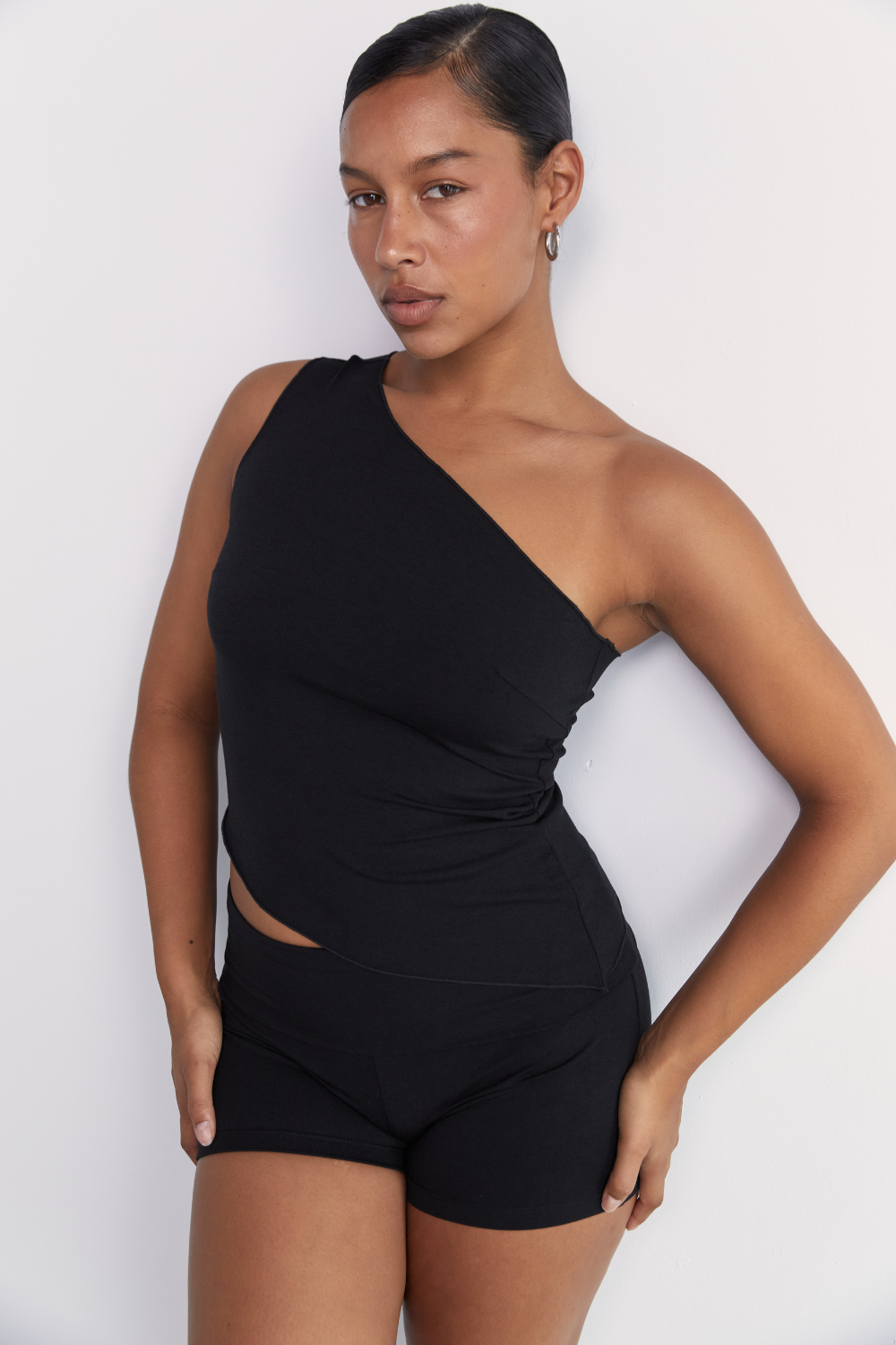 Pinky & Kamal – Fold Over Mini Short | Black