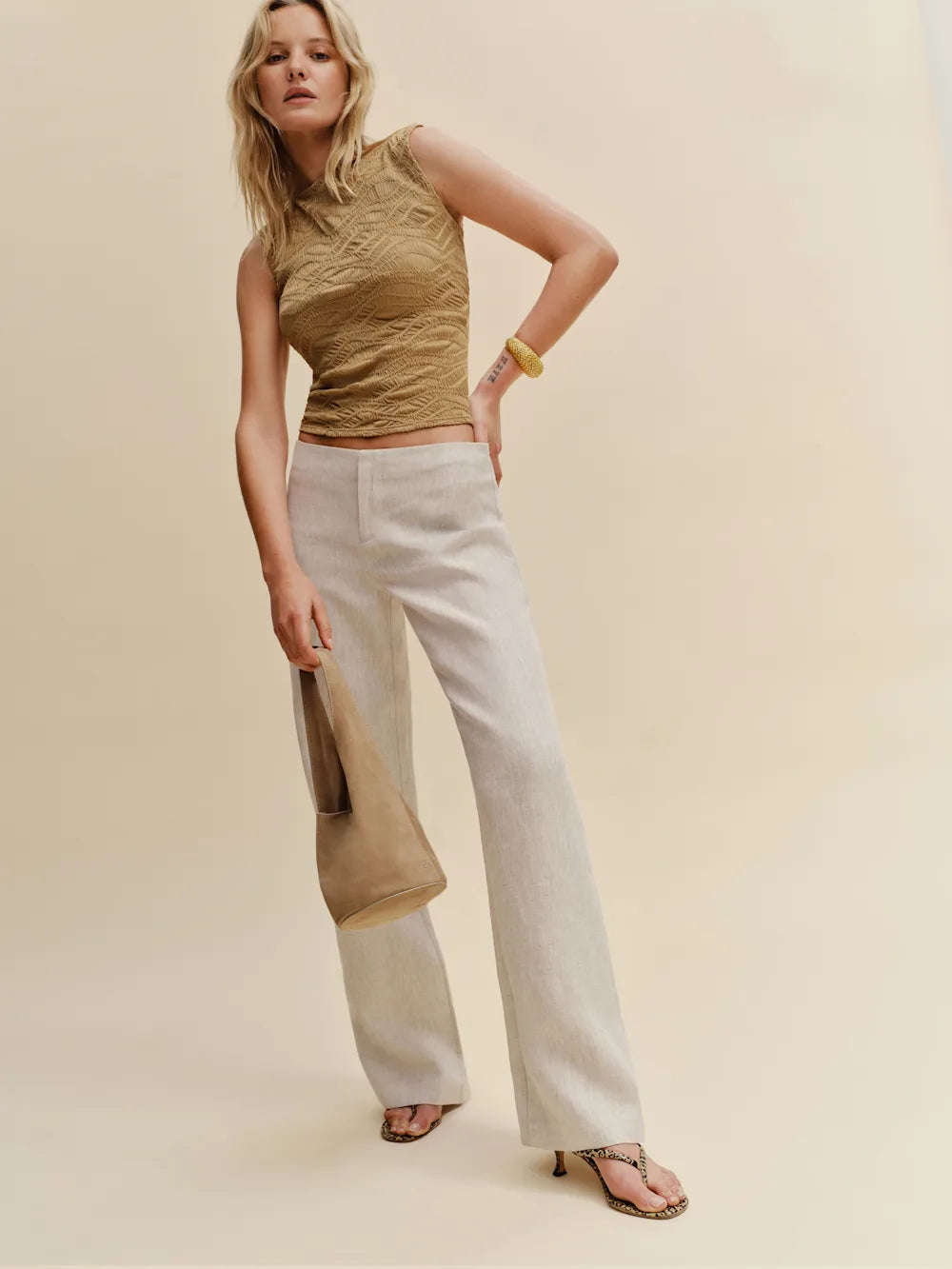 Reformation – Vida Linen Low Rise Pant