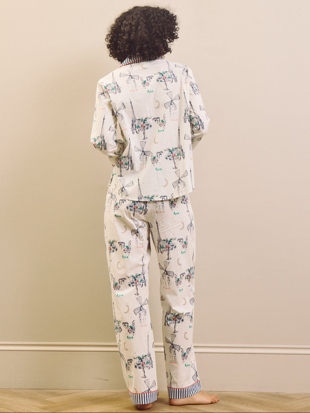 THEIR NIBS – Navy & White Moulin Snooze Cotton Traditional Pyjama Set