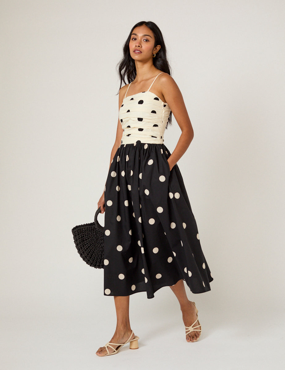 Nobody's Child Monochrome Polka Dot Dress