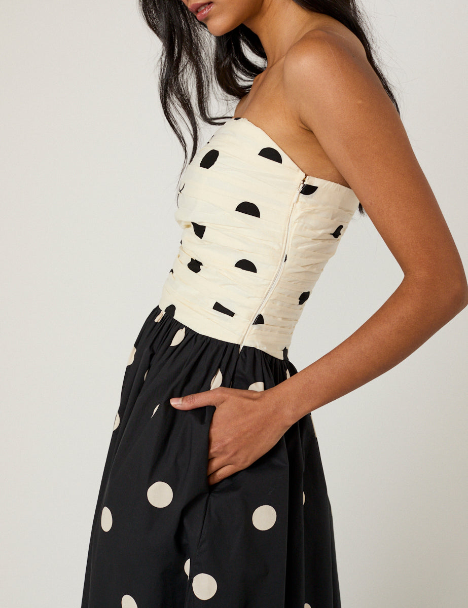 Nobody's Child Monochrome Polka Dot Dress