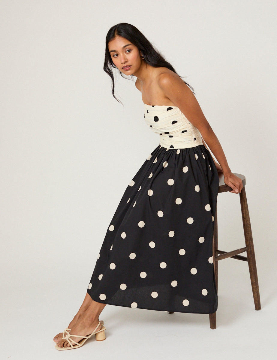 Nobody's Child - Monochrome Polka Dot Dress