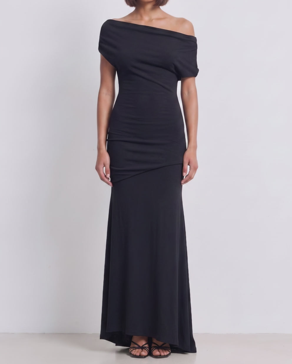 Ninety Percent – Lulu Asym Sleeve Column Dress With Ruching