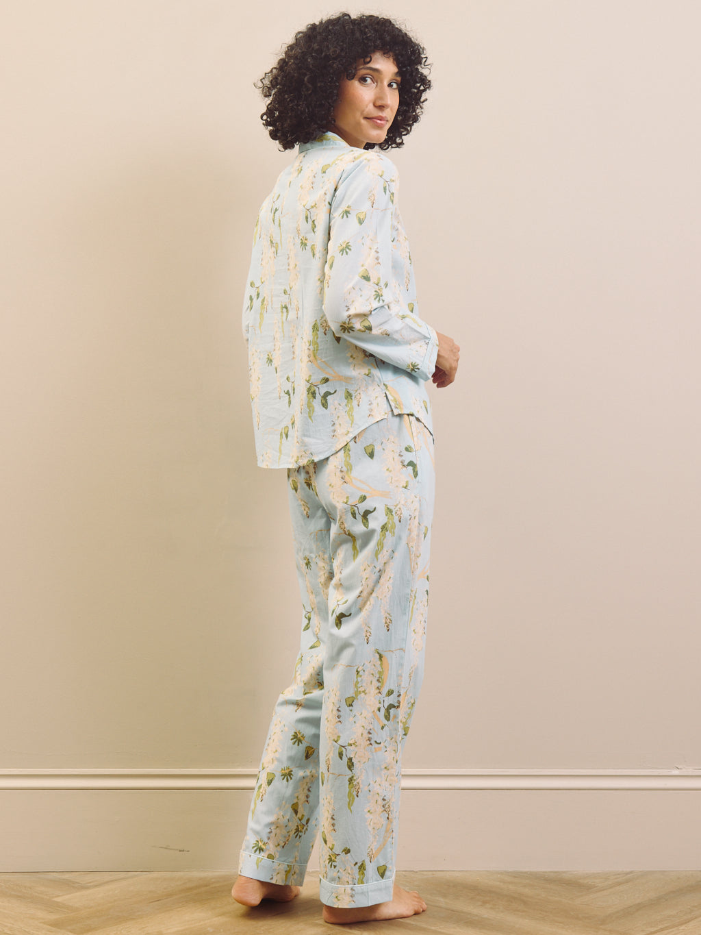 THEIR NIBS – Pale Blue Wisteria Cotton Traditional Pyjama Set