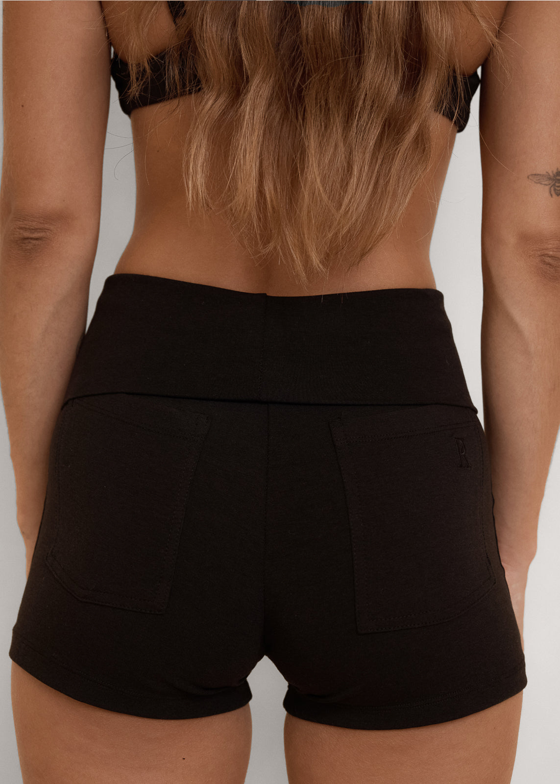 Pinky & Kamal – Fold Over Mini Short | Black