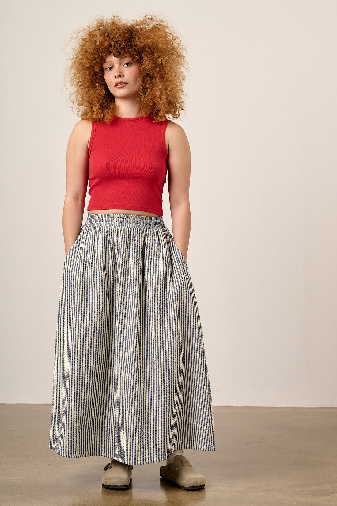 Lucy and Yak - Clara Cotton Striped Skirt