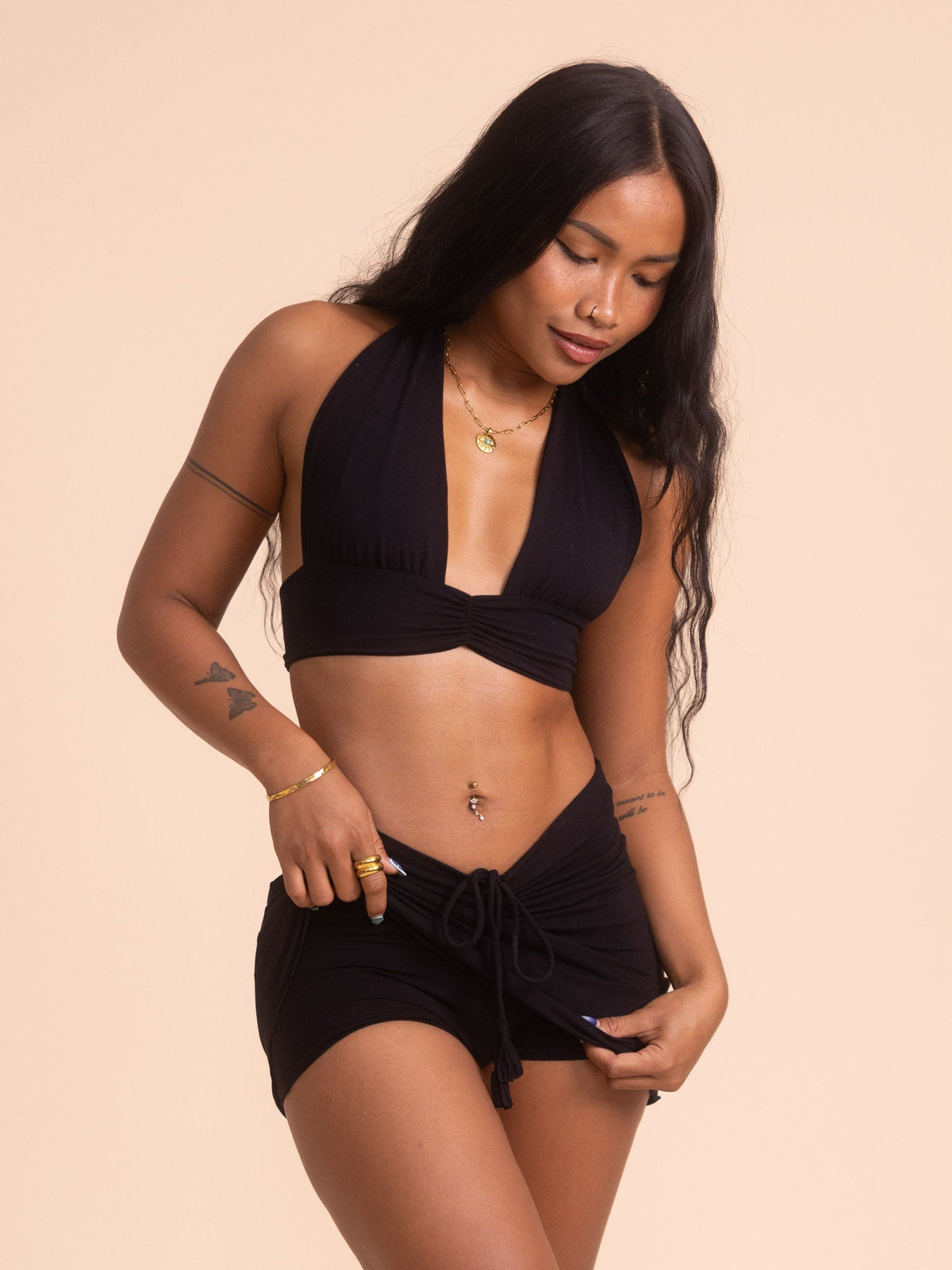 Diana Mini Skort in Black Onyx — The Royal Codes