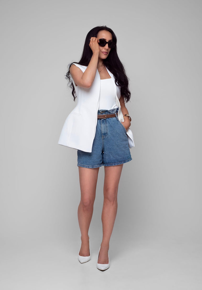 I AM DENIM – Super High Waist Elasticated Shorts
