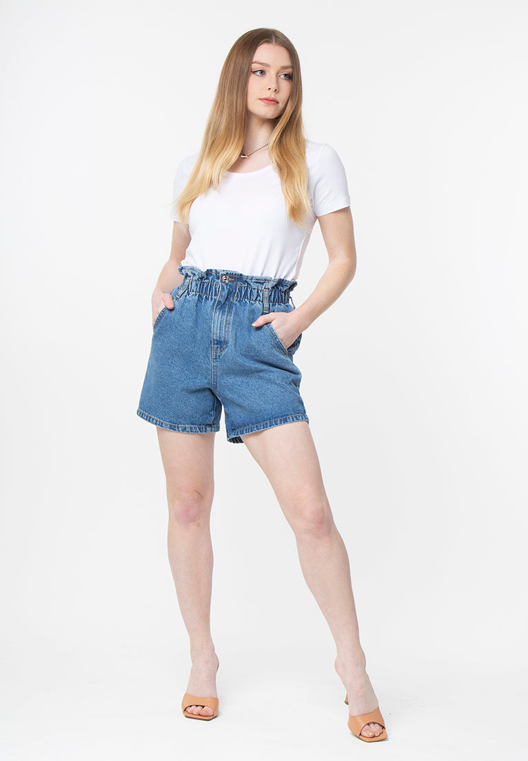 I AM DENIM – Super High Waist Elasticated Shorts