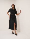 Nobody's Child – Orla Midi Dress (Black Broderie)