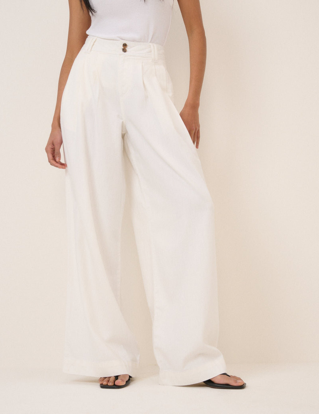 Nobody's Child White Pleated Trousers