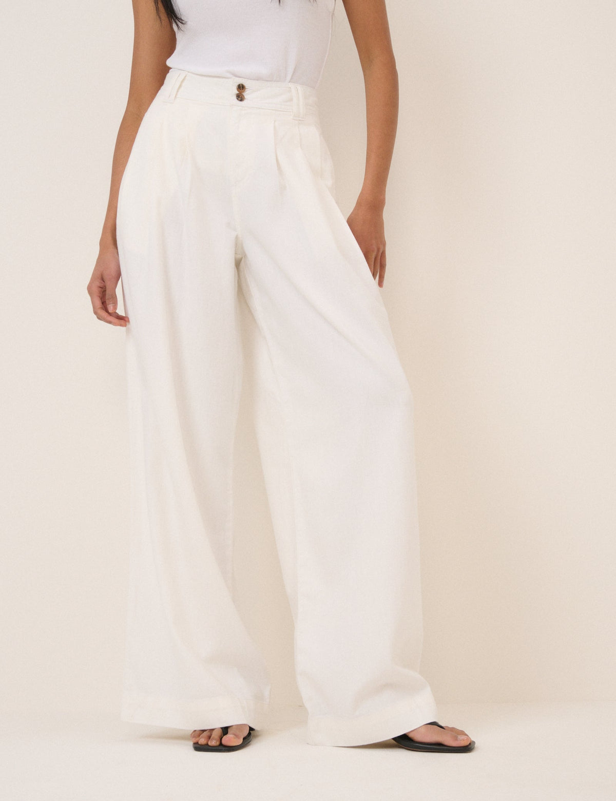 Nobody's Child White Pleated Trousers