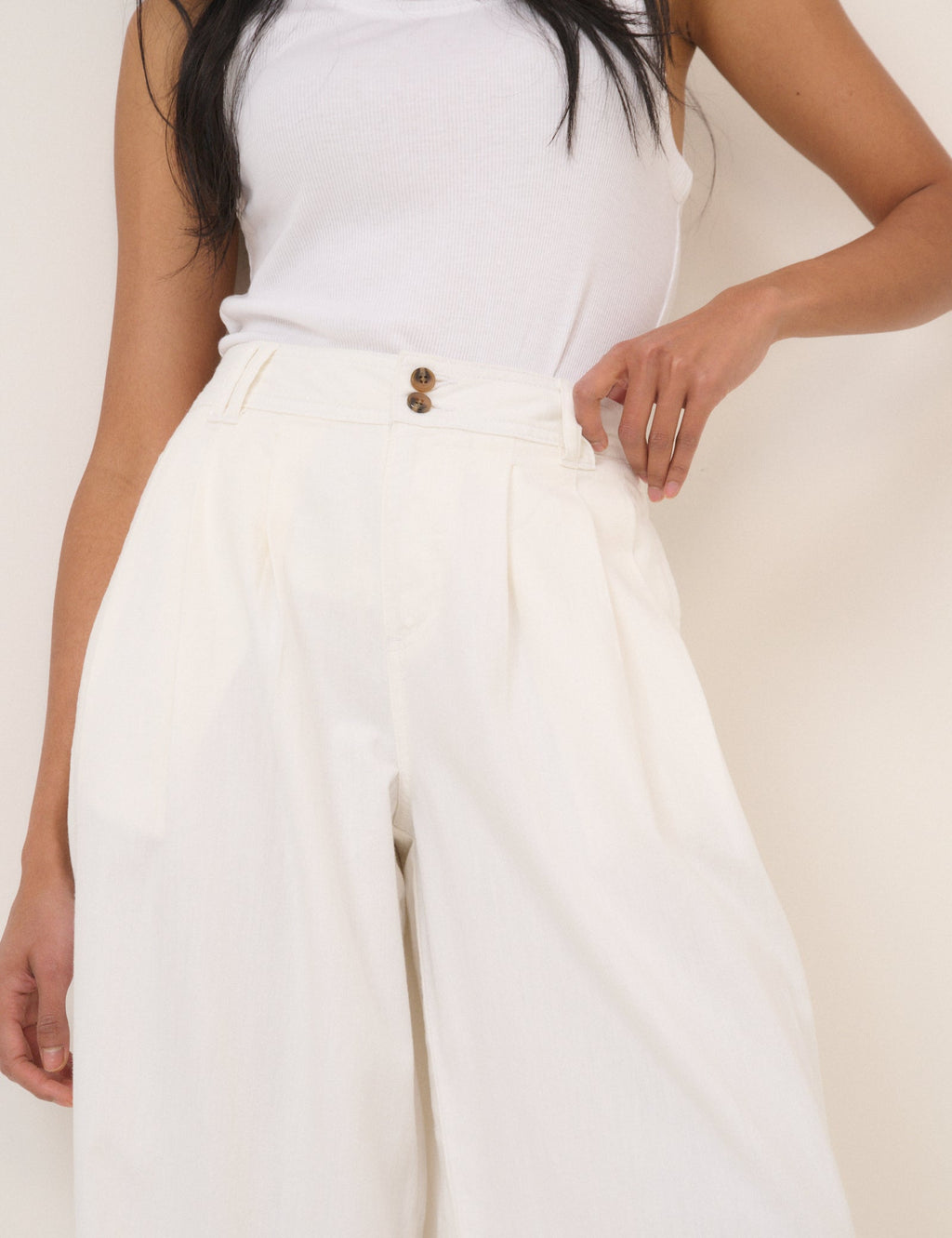Nobody's Child White Pleated Trousers