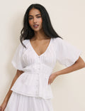 Nobody's Child – White Ruched Billie Top