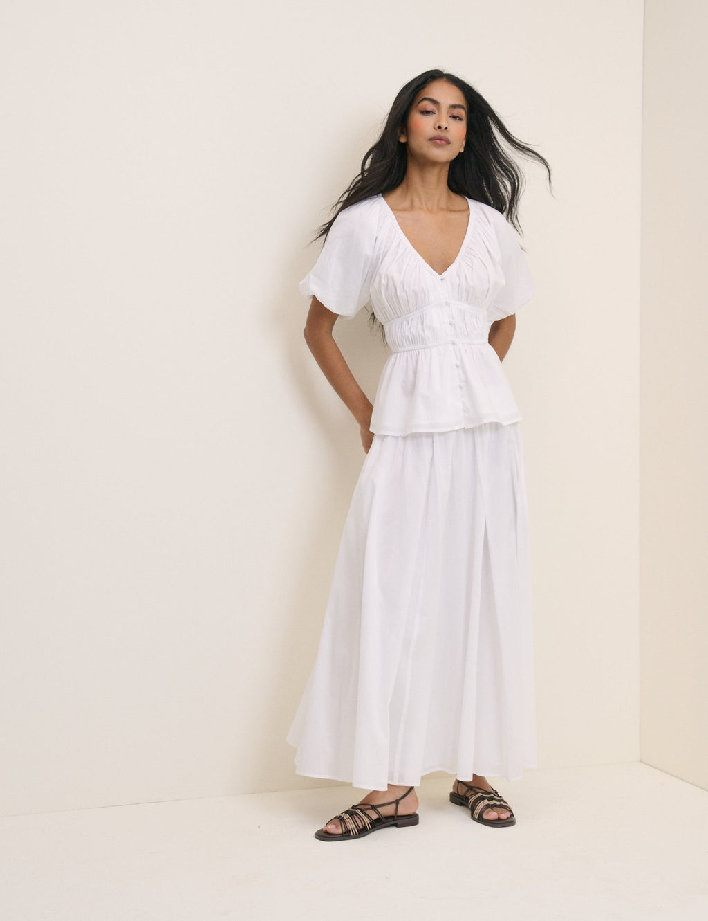 Nobody's Child White Ruched Billie Top