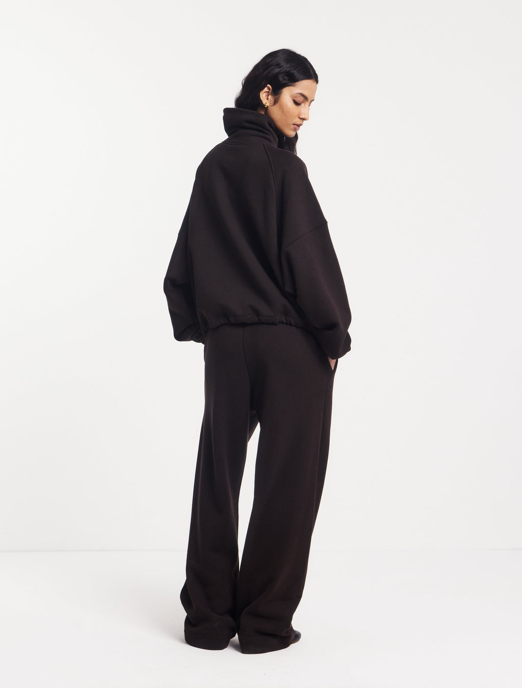 Ninety Percent – Classic Half Zip Sweatshirt | Bitter Chocolate