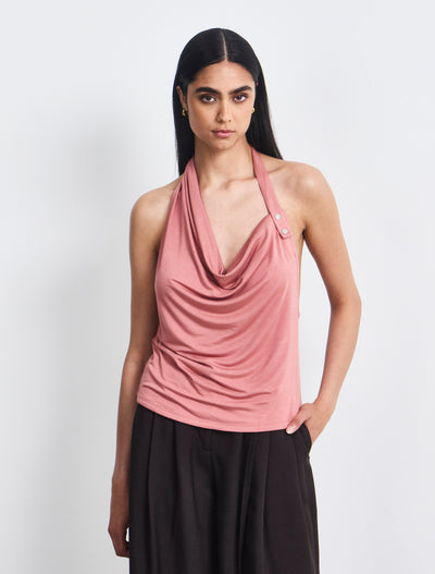 Ninety Percent – Sierra Drape Front Halter Top