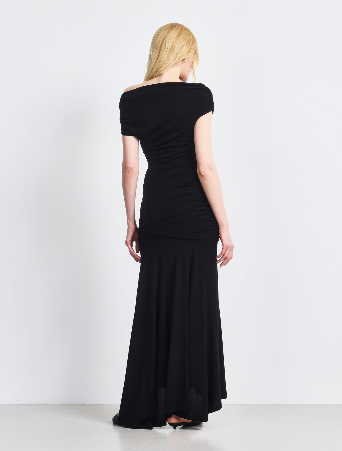 Ninety Percent – Lulu Asym Sleeve Column Dress With Ruching