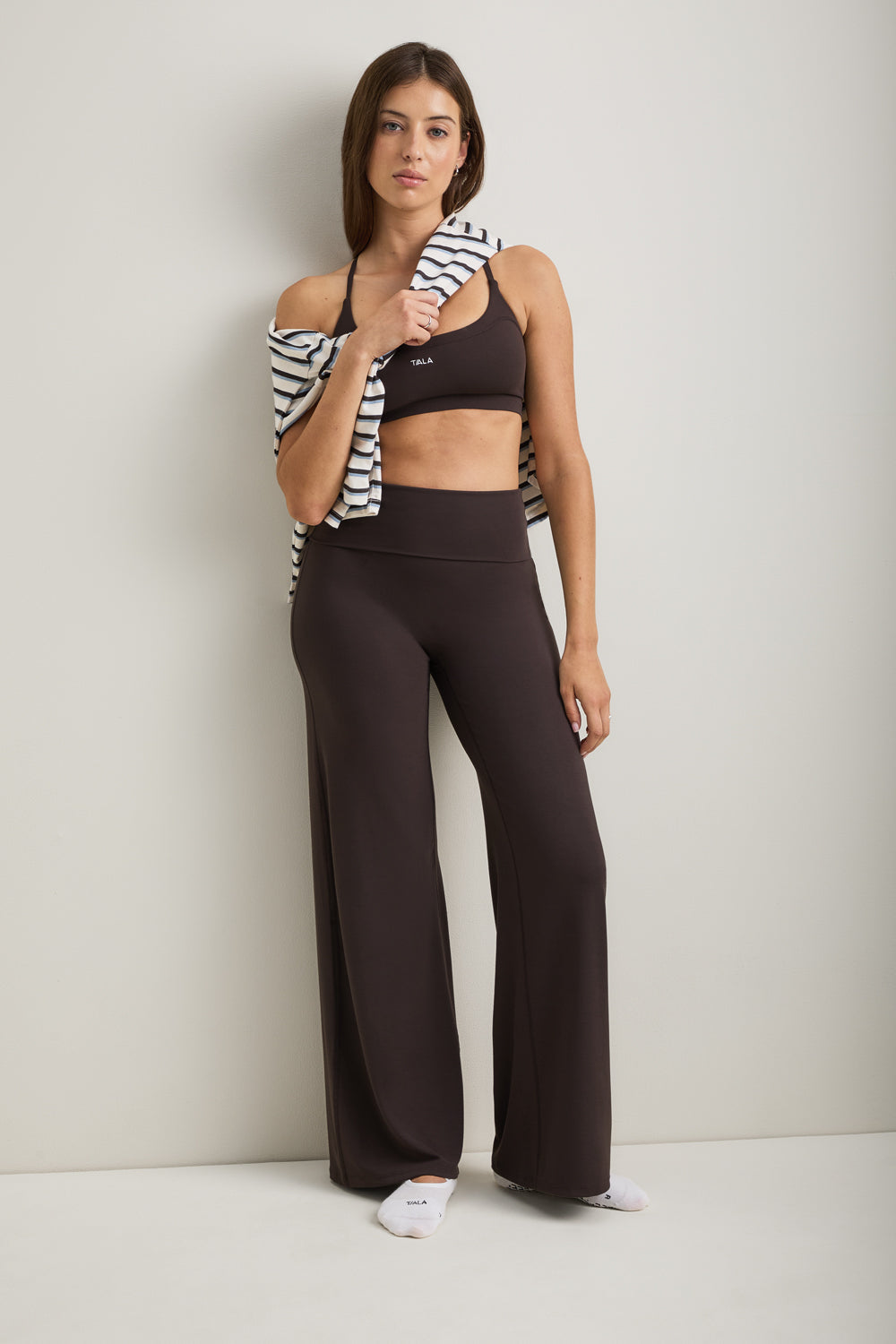 TALA – SoftSet Fold Waist Wide Leg Trouser | Americano