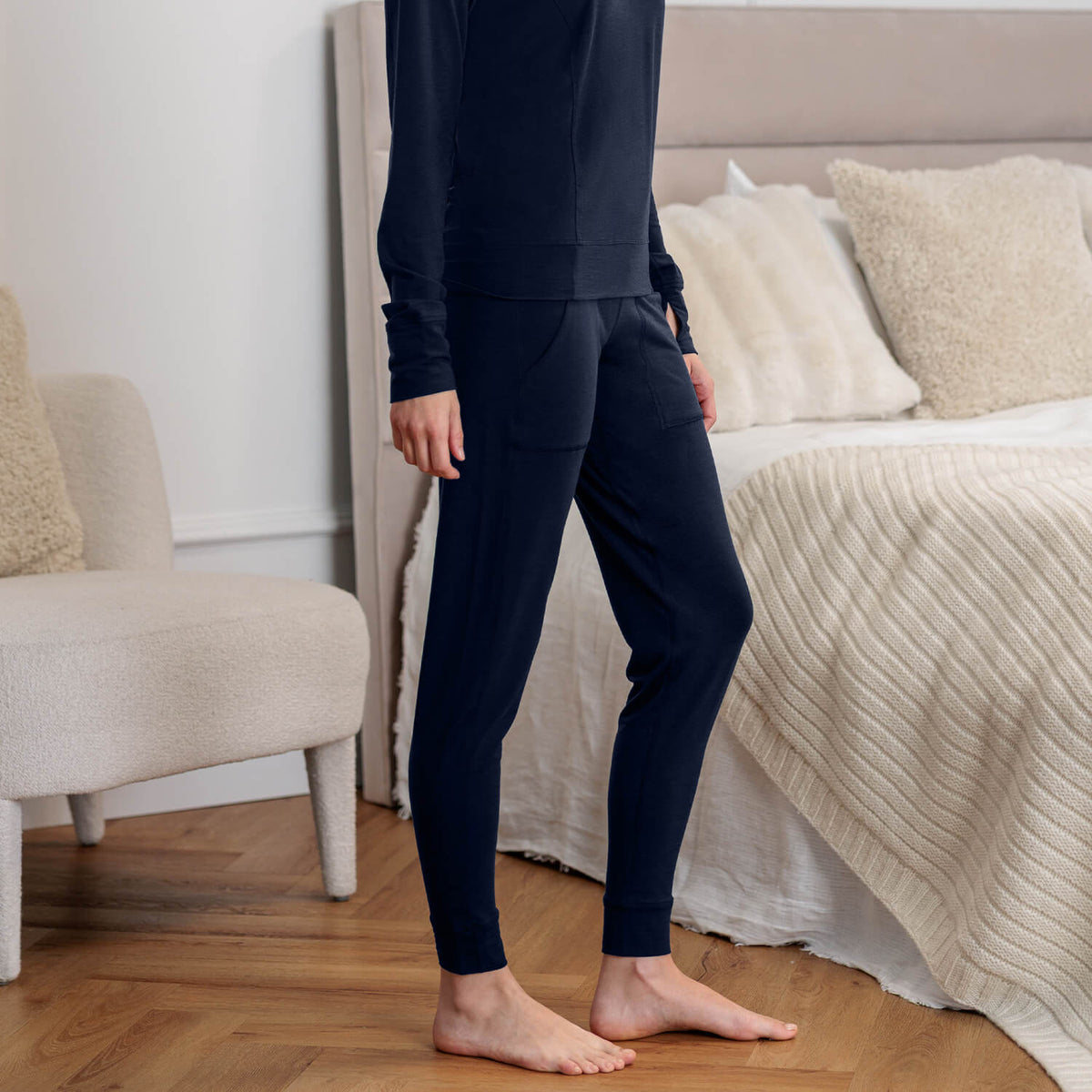 Dagsmejan – Stay Warm Sleep Pants Women | Winter Night Melange