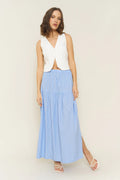 Whimsy + Row – Millie Skirt/Dress in Blue Stripe Poplin