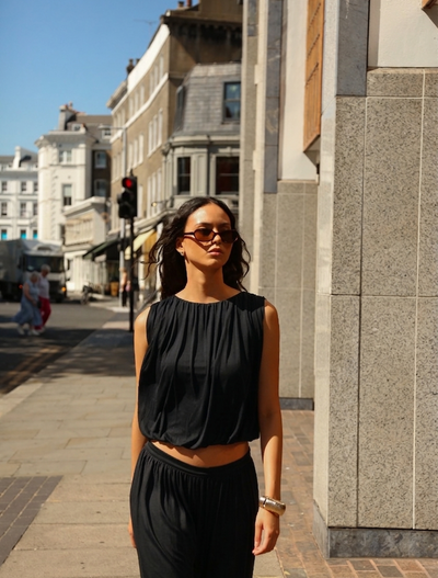Ninety Percent – Koa Puff Ball Hem Top