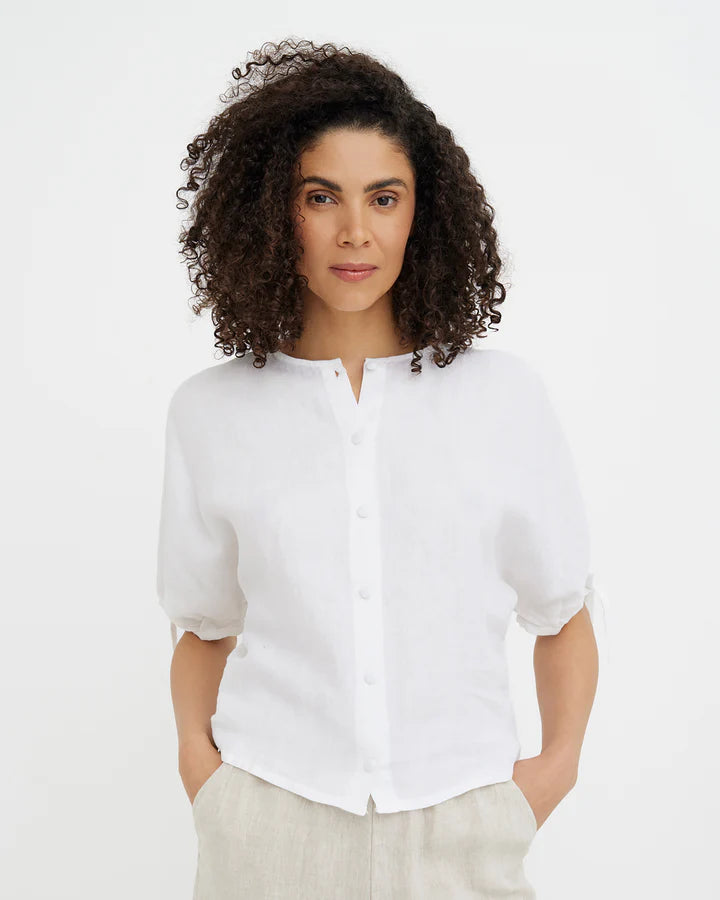 MagicLinen – Linen Puff Sleeve Top