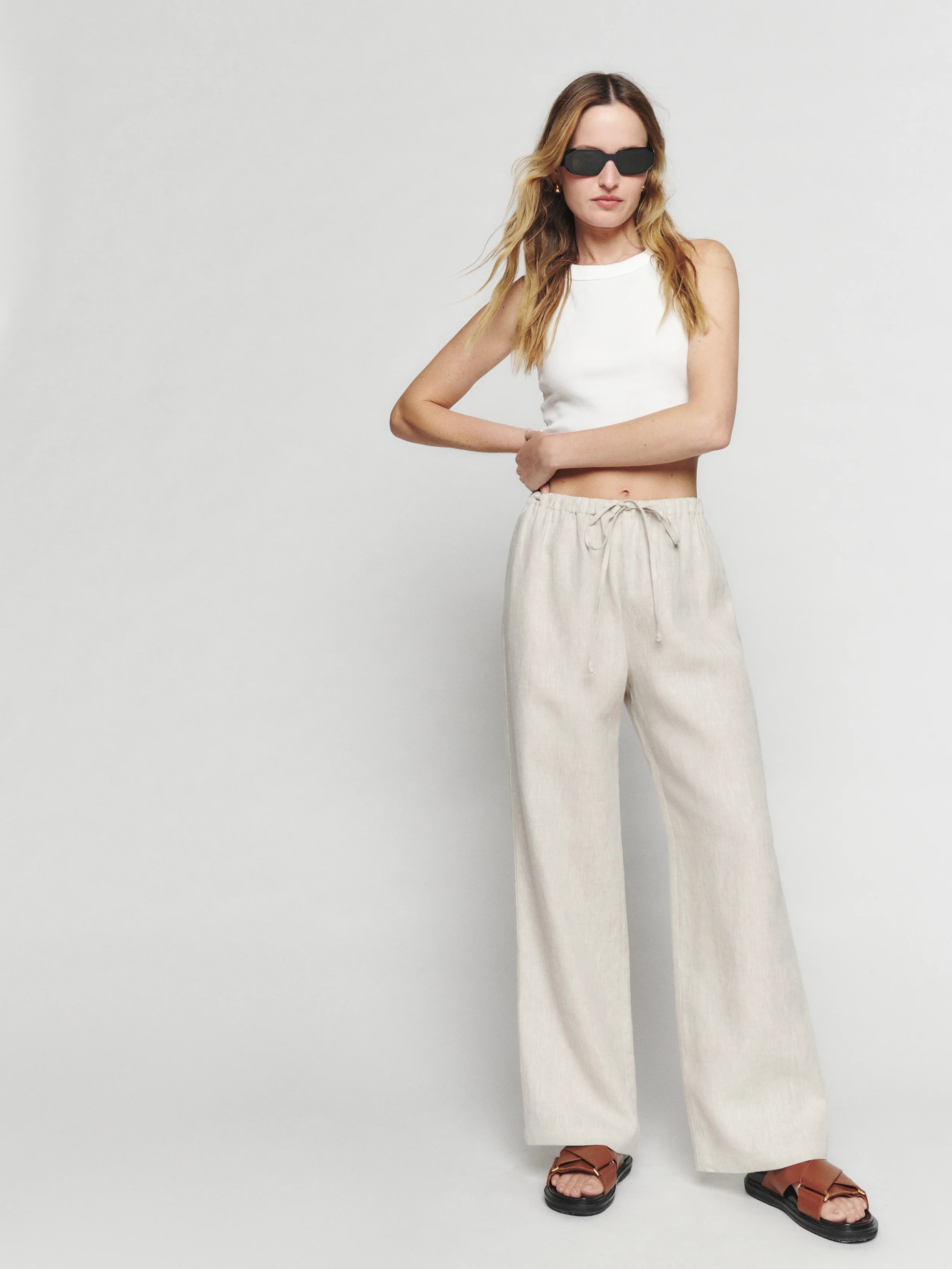 Reformation – Olina Linen Cropped Pant
