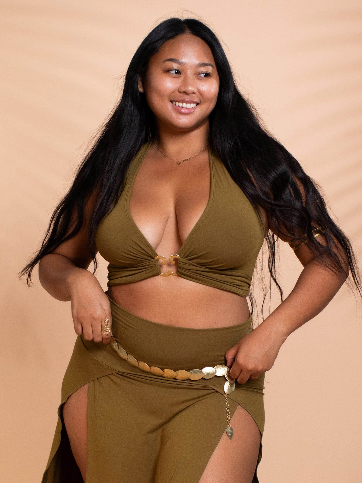 Serpent Top (5-Way) in Olive — The Royal Codes