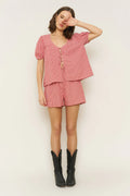 Whimsy + Row – Birdie Top in Red Gingham