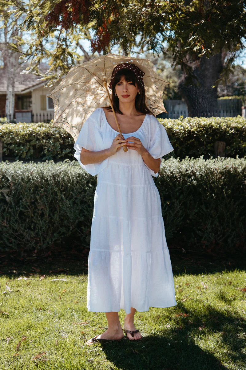 Whimsy + Row – Rachel Dress in White Linen